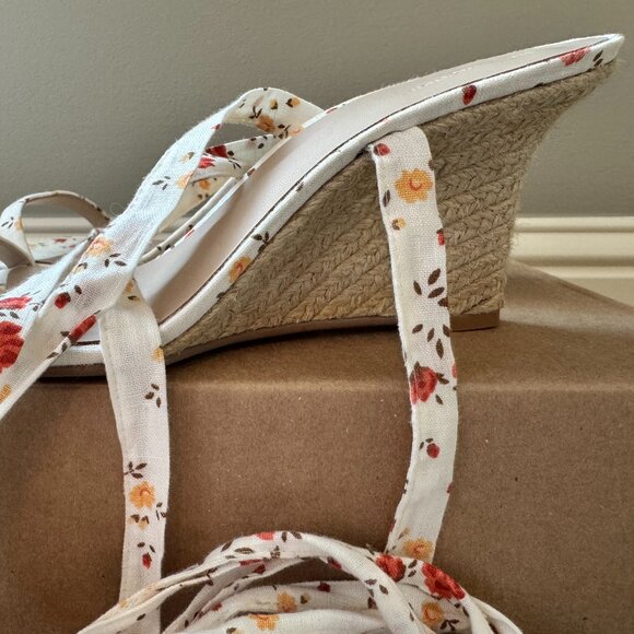 Reformation Alessa Lace-Up Wedge Espadrille Heels. Size 10. Like New. - Picture 4 of 9